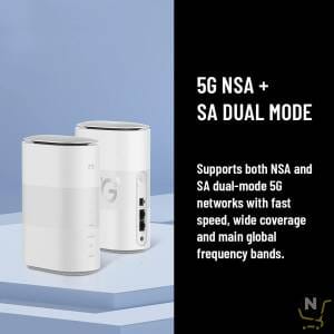 ZTE 5G CPE MC801A,  Unlocked 5G WiFi Home Router,  Fast WiFi 6,  Up to 3.8Gbps,  Premium Design with Low Power Consumption,  UK Plug + UK Warranty,  One Size