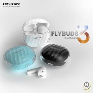 HiFuture Flybuds 3 Bluetooth 5.3 Earphones,  Gym and Sport Earphones with 4 Built-in Microphones for Calls,  Environmental Noise Cancellation,  IPX5 Waterproof for Android and iOS