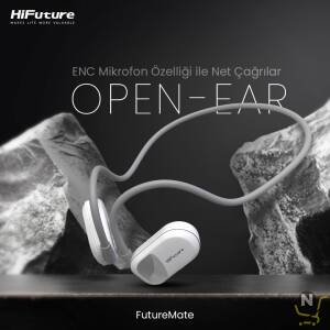 HiFuture FutureMate ENC Air Conduction Neckband Headphones,  Black,  Wireless,  One Size