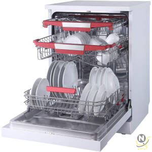 evvoli Free Standing Dishwasher 7 programs 15 place setting, 3 Rack Levels, High Energy Efficiency, Quiet, Silver Color