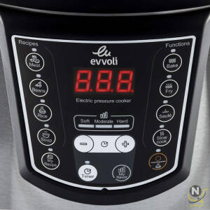 evvoli 9-in-1 Multi-Use Programmable Pressure Cooker 6L 1000W Digital LED Display Black EVKA-PC6009B