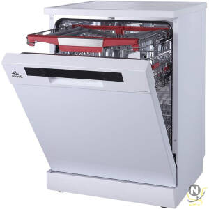 evvoli Free Standing Dishwasher 7 programs 14 place setting, 3 Rack Levels, High Energy Efficiency, Quiet, Silver Color