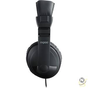 Rapoo H150 Wired USB Headset with Microphone | Over Ear Headphone with Stereo Sound USB Port & Noise Cancelling 360° Microphone | Adjustable Headband | Lightweight - Black