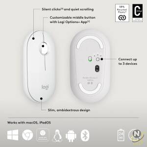 Logitech Pebble Mouse 2 M350s - White