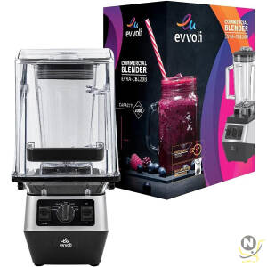 evvoli Commercial Blender With Ice Crusher, 3 Speed Control, 2L, 2200W, EVKA-CBL20B, Black