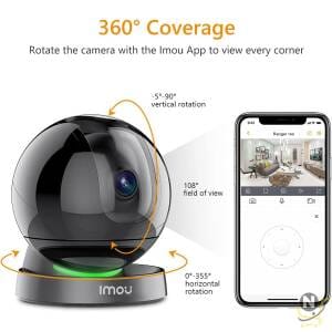 Imou 2.5K 2K+ Security Camera Surveillance Camera Indoor,  4MP 360° Wi-Fi Camera for Home QUAD HD with Human Detection Motion Tracking Two-Way Audio IR Night Vision Privacy Mode Sound Light Alert (Rex)