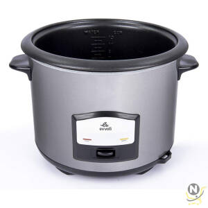 evvoli 2 In 1 Rice Cooker with Steamer 6.5 Litter Up To 12 Cup Of Rise non-stick 750W Silver EVKA-RC6501S 2 Years Warranty