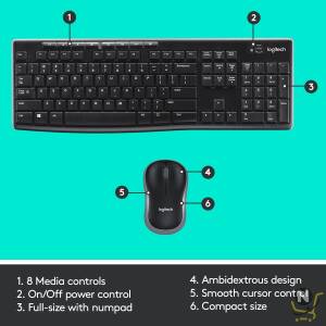 Logitech MK270 Wireless Keyboard And Mouse Combo For Windows,  2.4 Ghz Wireless,  Compact Mouse,  8 Multimedia And Shortcut Keys,  2 Year Battery Life,  For Pc,  Laptop,  Graphite,  920-004509