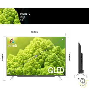 evvoli 43 Inch 4K QLED Android Smart TV Frameless 43EV250QA Black