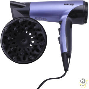 Geepas Compact Travel Hair Dryer, Cool Shot Function, GHD86017 | 3 Heat & 2 Speed Settings | Removable Filter | Hang Up Hook |