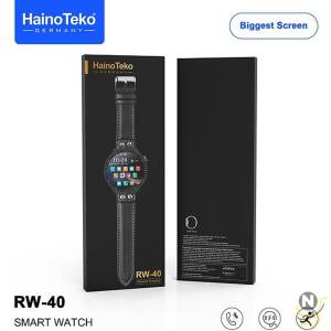 Haino Teko Germany RW40 Full Screen 53mm Biggest Round Display Smart Watch With Wireless Charger Designed for Men's and Boys Black