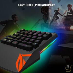 Visit the Meetion Store Meetion MT-KB015 Left One-Handed Gaming Keyboard , BLACK