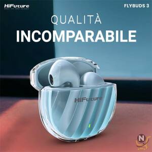 HiFuture Flybuds 3 Bluetooth 5.3 Earphones,  Gym and Sport Earphones with 4 Built-in Microphones for Calls,  Environmental Noise Cancellation,  IPX5 Waterproof for Android and iOS