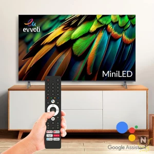 evvoli 98-Inch 4K Mini LED Android Smart Tv, Dolby Vision-Atoms, HDR 10+, 120HZ With Remote Laser Pointer 98EV600MA