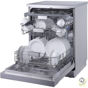 evvoli Free Standing Dishwasher 7 programs 15 place setting, 3 Rack Levels, High Energy Efficiency, Quiet, Silver Color