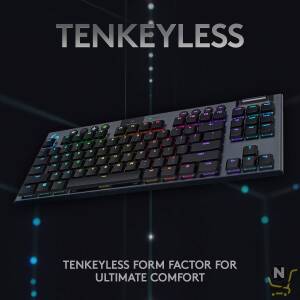 Logitech G915 TKL Tenkeyless Lightspeed Wireless RGB Mechanical Gaming Keyboard,  Low Profile Switch Options,  Lightsync RGB,  Advanced Wireless and Bluetooth Support - Tactile, Black