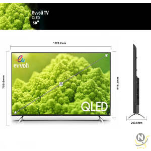 evvoli 43 Inch 4K QLED Android Smart TV Frameless 43EV250QA Black