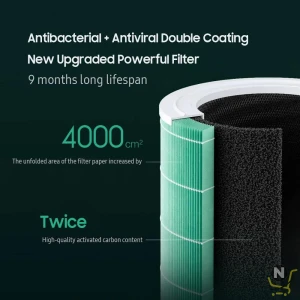 Xiaomi Smart Air Purifier 4 Pro App/Voice Control,Suitable For Large Room Smart Air Cleaner Global Version, 500 M3/H Pm Cadr, Oled Touch Screen Display - Mi Home App Works With Alexa - White