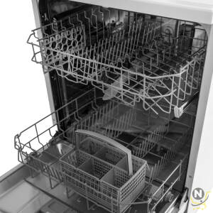 evvoli Free Standing Dishwasher 7 programs 15 place setting, 3 Rack Levels, High Energy Efficiency, Quiet, Silver Color