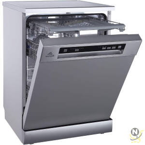 evvoli Free Standing Dishwasher 7 programs 15 place setting, 3 Rack Levels, High Energy Efficiency, Quiet, Silver Color