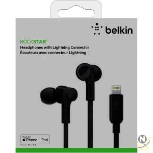 Belkin Soundform Headphones With Lightning Connector,  Mfi Certified In-Ear Earphones Headset With Microphone,  Earbuds With Water & Sweat Resistant For Iphone 14,  Iphone 13 And More - Black,  Wired