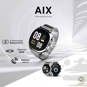 HiFuture AIX Amoled Stainless Steel Wireless Calling Smartwatch,  Silver