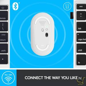 Logitech Pebble Wireless Mouse with Bluetooth or 2.4 GHz Receiver,  Silent,  Slim Computer Mouse with Quiet Clicks,  for Laptop/Notebook/iPad/PC/Mac/Chromebook - Off White