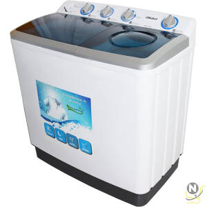 Nobel 6.0KG Wash /4.5KG Spin Capacity Twin Tub Washing Machine, 400W Wash Power, Air Drying, IPX4 Waterproof Grade, Transparent