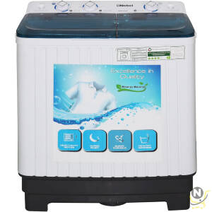 Nobel 6.0KG Wash /4.5KG Spin Capacity Twin Tub Washing Machine, 400W Wash Power, Air Drying, IPX4 Waterproof Grade, Transparent