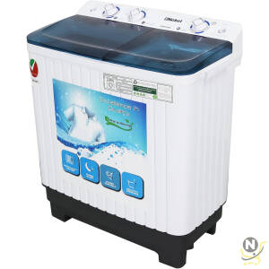 Nobel 6.0KG Wash /4.5KG Spin Capacity Twin Tub Washing Machine, 400W Wash Power, Air Drying, IPX4 Waterproof Grade, Transparent