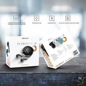 HiFuture Flybuds 3 Bluetooth 5.3 Earphones,  Gym and Sport Earphones with 4 Built-in Microphones for Calls,  Environmental Noise Cancellation,  IPX5 Waterproof for Android and iOS