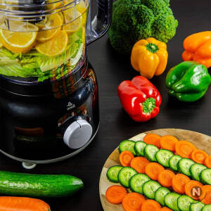 evvoli 600W Food Processor 2.0L With Blender & Grinder Different Functions Black EVKA-FP20B 2 Years warranty