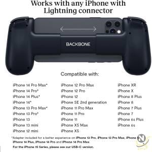 Backbone One Mobile Gaming Controller for iPhone - Turn Your iPhone into a Gaming Console - Play Xbox,  PlayStation,  Fortnite,  Diablo Immortal & More [FREE 1 Month Xbox Game Pass Ultimate Included]