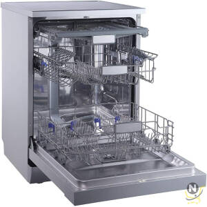 evvoli Free Standing Dishwasher 7 programs 14 place setting, 3 Rack Levels, High Energy Efficiency, Quiet, Silver Color