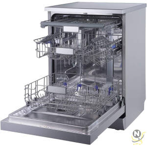 evvoli Free Standing Dishwasher 7 programs 15 place setting, 3 Rack Levels, High Energy Efficiency, Quiet, Silver Color