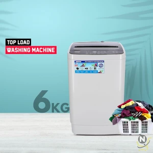 Geepas Fully Automatic Top Loaded Washing Machine 6kg - Auto-Imbalance, Gentle Fabric Care, Turbo Wash, Anti Vibration & Noise,