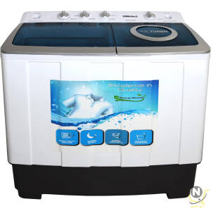 Nobel 6.0KG Wash /4.5KG Spin Capacity Twin Tub Washing Machine, 400W Wash Power, Air Drying, IPX4 Waterproof Grade, Transparent