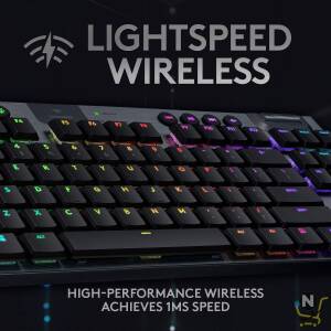 Logitech G915 TKL Tenkeyless Lightspeed Wireless RGB Mechanical Gaming Keyboard,  Low Profile Switch Options,  Lightsync RGB,  Advanced Wireless and Bluetooth Support - Tactile, Black