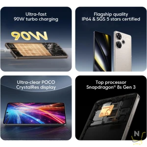 Xiaomi POCO F6 5G Mobile, Black (12GB Ram+512GB) | Snapdragon 8s Gen 3| 6.67" AMOLED 120Hz display | Triple Camera with OIS