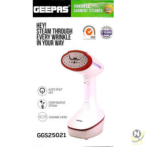 Geepas Handheld Garment Steamer- GGS25021| 1370-1630 W, Fast Heating with Auto Shut-Off| Equipped with Ceramic Head and