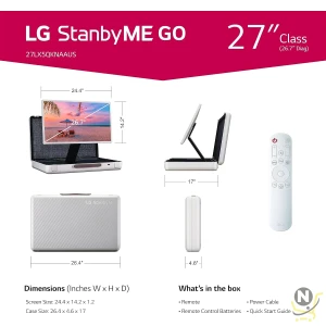 LG 27-Inch Class StanbyMe 1080p-Portable Touch-Screen-Monitor 27ART10AKPL, Built-in Battery, Full Swivel Rotation, 60Hz Refresh