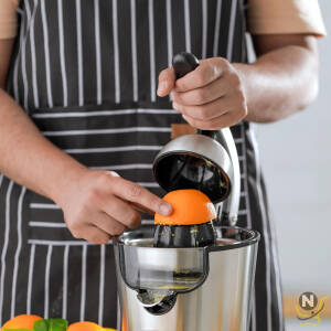 Geepas Stainless Steel Citrus Juicer-GCJ46018| Juicer for Orange Juice, Lemon| Deluxe Stainless Steel Body with Aluminum