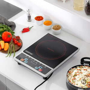 Geepas Digital Infrared Cooker- GIC6101N| Single Cooking Hob, 2000-Watt Infrared Burner With 10 Level Adjustable Temperature|