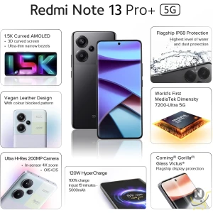 Xiaomi Redmi Note 13 Pro Plus 5G Dual Sim 8GB RAM 256GB ROM Fusion Black NOTE 13 PRO+ 8/256