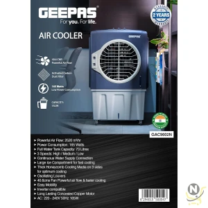 Geepas Air Cooler, White, GAC9602