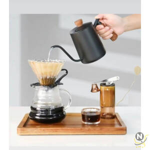 Portable Coffee Maker Set Coffee Kettle Scale Server Dripping Cup Bean Grinder Filter Paper All in 1Metal Box for Traveling