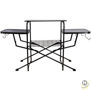 ALBAWADI Folding Camping Table Multi-level Space Table Heavy Duty Picnic Table Black