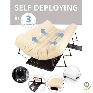 ALBAWADI Portable Inflatable Air Mattress Auto Self-Inflating Air Bed with Pump and Wheeled Case