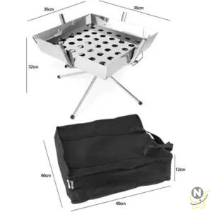 ALBAWADI Portable Camping BBQ Charcoal Grill Stove Folding Fire Grill Stove