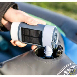 ALBAWADI Solar Rechargeable Air Pump Inflator Hanging Camping Light and Mobile Charger